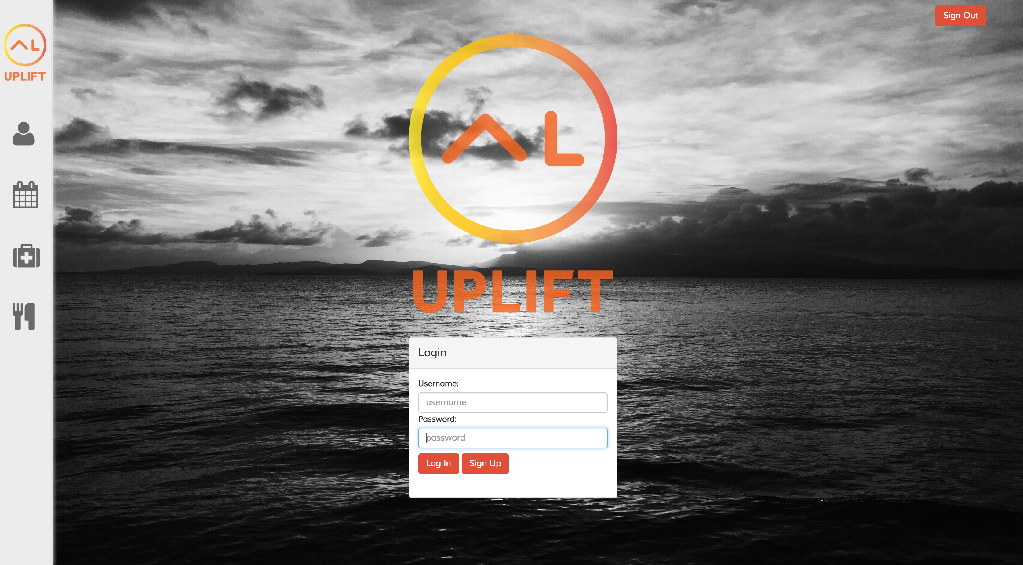 uplift main screen